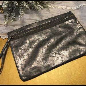 Expressions NYC Metallic Silver/Pewter Makeup Bag
